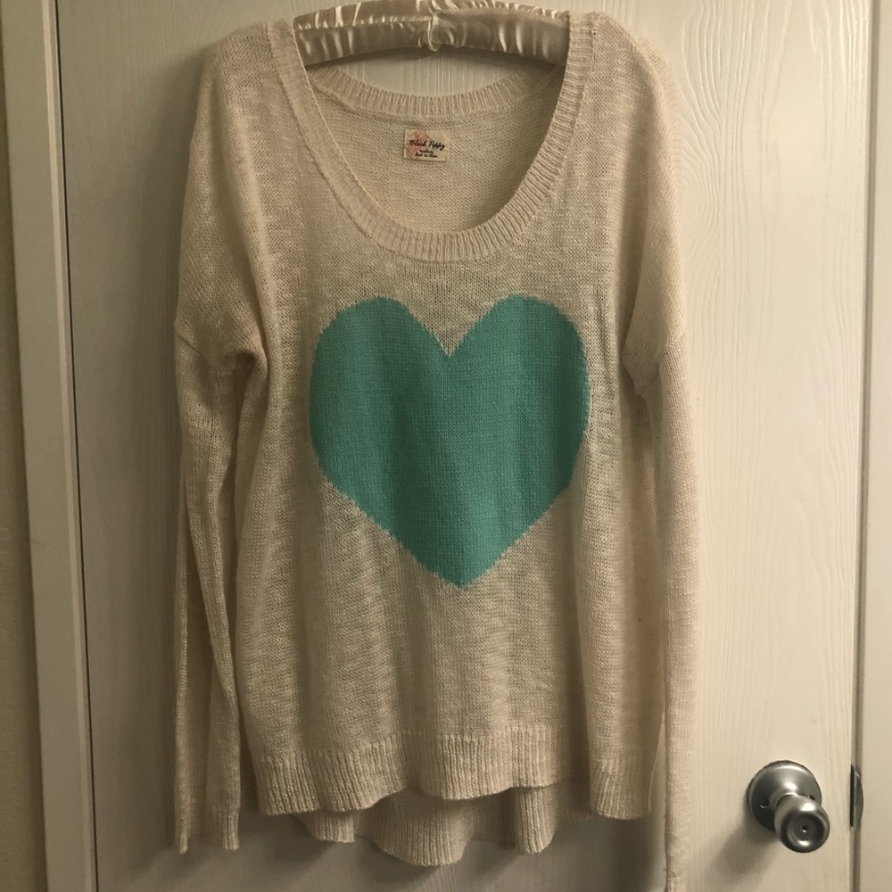 Turquoise Heart Sweater